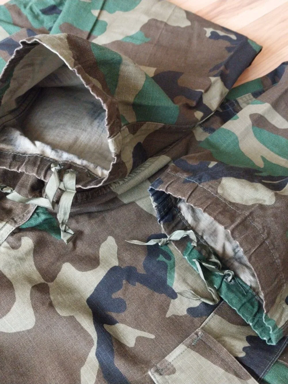 US Military Woodland Camouflage BDU Trousers Hot Weather Ripstop Sz Medium Short